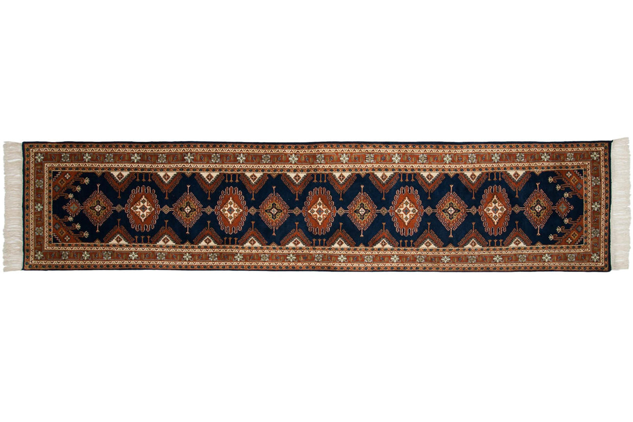 xxdd2.5x12 Vintage Indian Turkmen Design Rug Runner // ONH Item mc001437