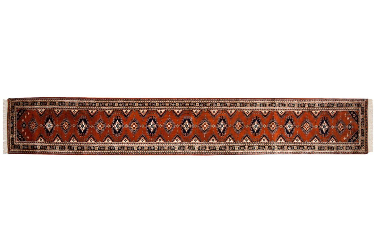 xxdd2.5x20.5 Vintage Indian Turkmen Design Rug Runner // ONH Item mc001441