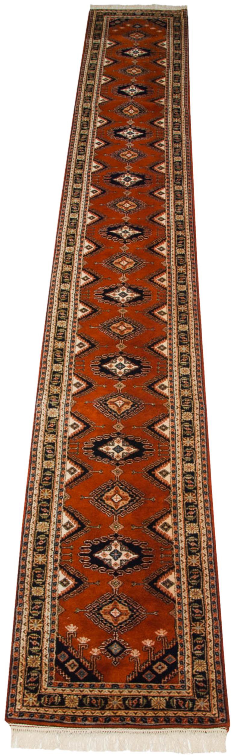 2.5x20.5 Vintage Indian Turkmen Design Rug Runner // ONH Item mc001441 Image 1
