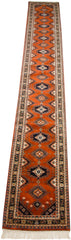 xxdd2.5x20.5 Vintage Indian Turkmen Design Rug Runner // ONH Item mc001441 Image 2