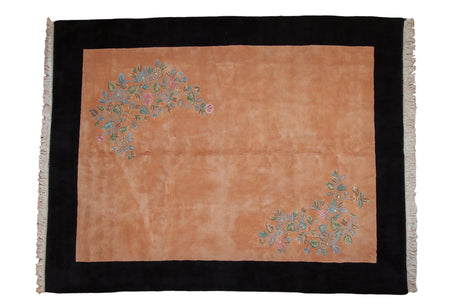 9x11.5 Vintage Indian Art Deco Design Carpet // ONH Item mc001442