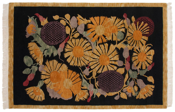 6x9 Vintage Indian Art Deco Design Carpet // ONH Item mc001443