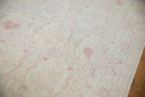 Reverse view of the hand-knotted foundation of a vintage Bulgarian floral carpet.