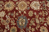 Close-up of the hand-knotted pile revealing nuanced colors in the palmette design.