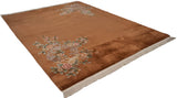 Art Deco corner with intricate pastel floral motifs, copper field, and dimensional carved border.