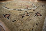 Vintage Armenian Serapi carpet with geometric oblong medallion and full pile.