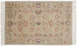 Flat lay catalog view of the Armenian Sultanabad rug's full floral design and clean fringe.