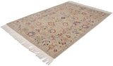 Vintage Armenian Sultanabad carpet from a high angle, showing the full rug and fringe.