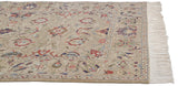 Plush pile and detailed floral border on the corner of a vintage Armenian Sultanabad carpet.