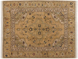 The reciprocating Samovar turtle design motif in the main border of a vintage Armenian Heriz carpet.