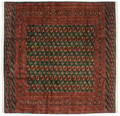 12x12.5 Vintage Fine Bokhara Square Carpet // ONH Item mc001500