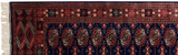 Fine Bokhara runner corner with full pile, intact side cord selvage, and clean ivory fringe.