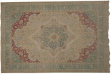 Reverse side of the vintage rug showing its clean, tight hand-knotted construction.