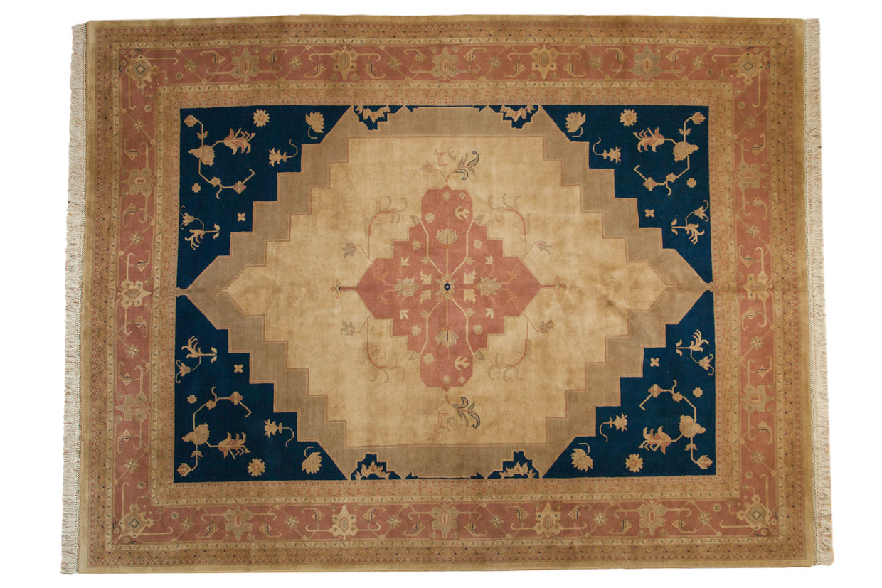 9x12 Vintage Tea Washed Indian Serapi Design Carpet // ONH Item mc001516