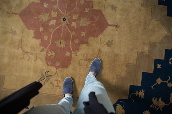 9x12 Vintage Tea Washed Indian Serapi Design Carpet // ONH Item mc001516 Image 1