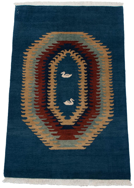 4x6 Vintage Indian Qashqai Design Rug // ONH Item mc001517 Image 1