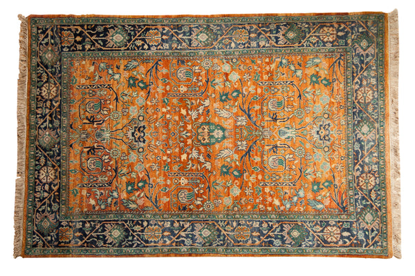 6x9 Vintage Tea Washed Indian Bijar Design Carpet // ONH Item mc001521