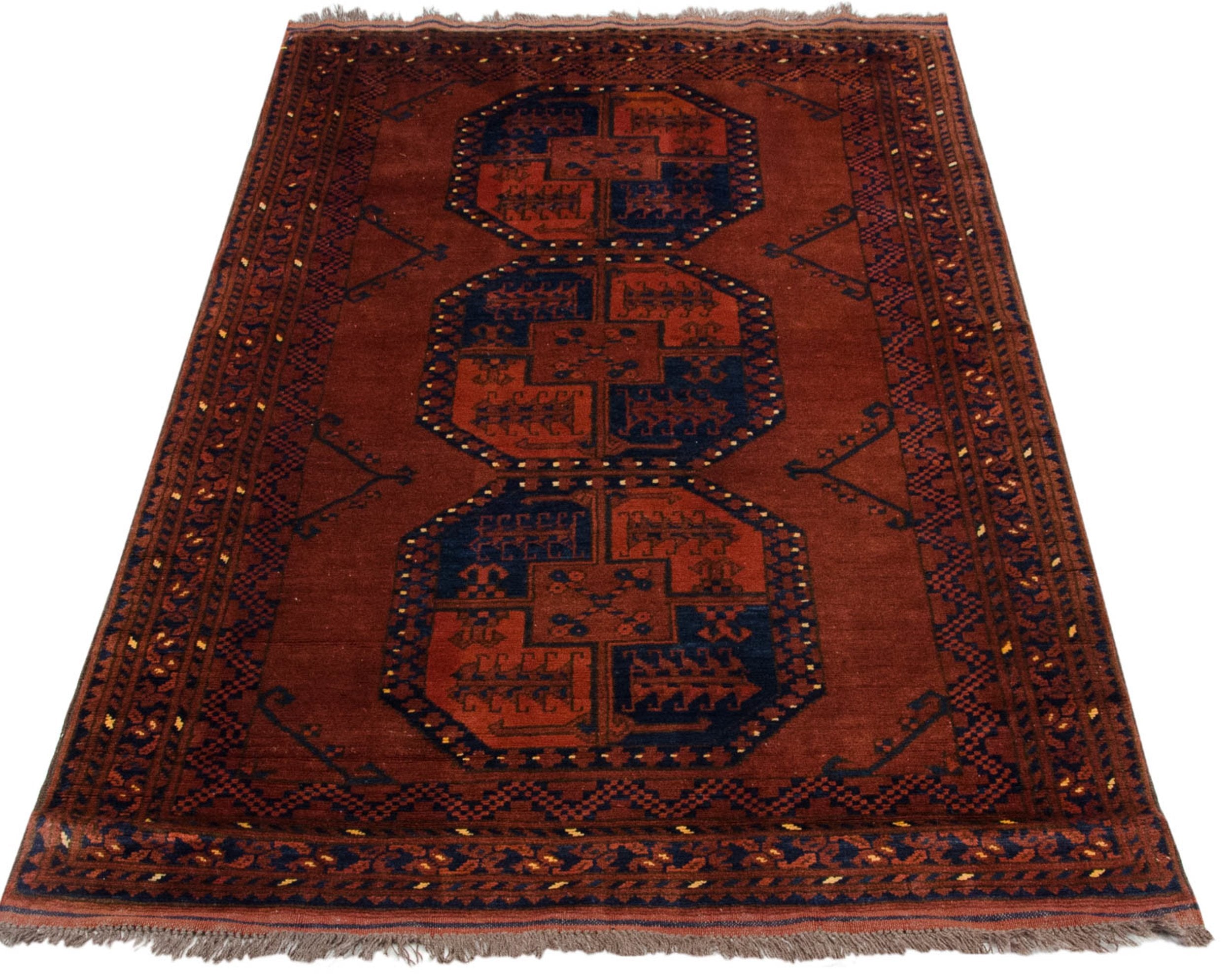 3.5x5.5 Vintage Pakistani Ersari Design Rug // ONH Item mc001532 Image 1