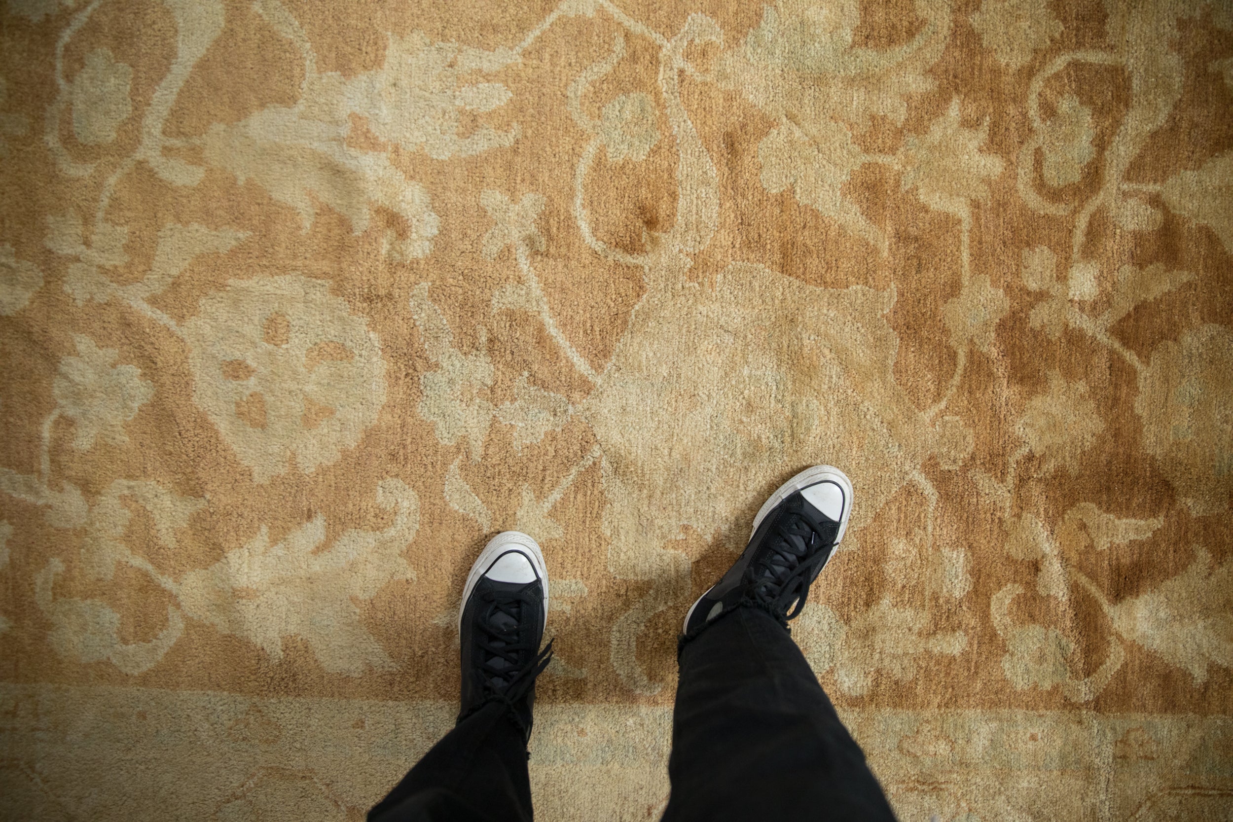 10x14 Vintage Gold Wash Indian Oushak Design Carpet // ONH Item mc001541 Image 1