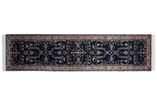 2.5x11.5 Vintage Indian Mohajeran Sarouk Design Rug Runner // ONH Item mc001558