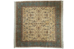8x8 Vintage Tea Washed Indian Mohajeran Sarouk Design Square Carpet // ONH Item mc001559