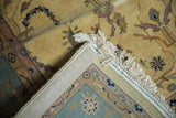 Hand-knotted vintage Mohajeran Sarouk rug with original full fringe and tidy selvages.