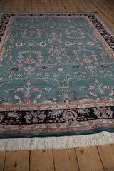 A low-angle view showing the full, plush pile of a vintage Mohajeran Sarouk design carpet.
