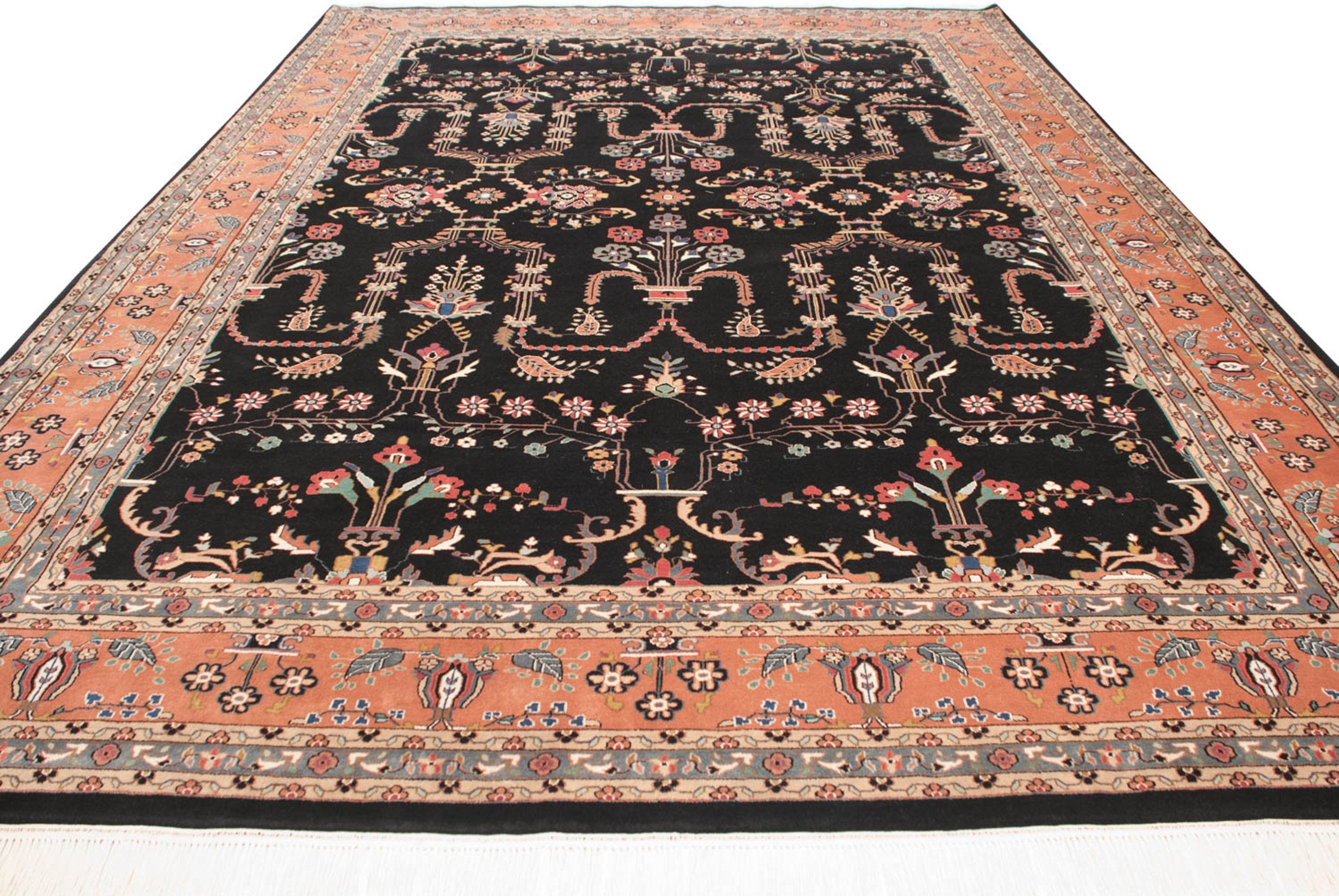 10x13.5 Vintage Indian Mohajeran Sarouk Design Carpet // ONH Item mc001564 Image 1
