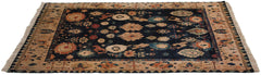 8x10 Vintage Tea Washed Indian Azeri Design Carpet // ONH Item mc001565 Image 1