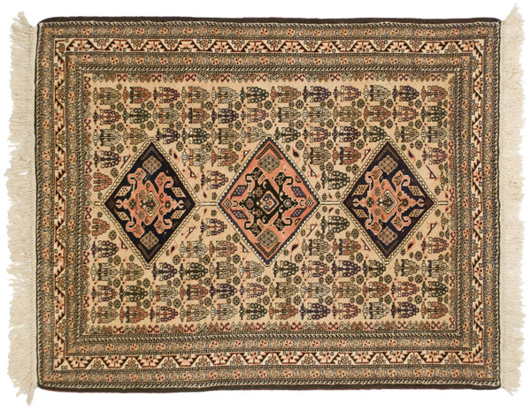 4.5x5.5 Vintage Ardebil Square Rug // ONH Item mc001577
