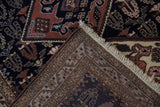 Hand-knotted foundation, original selvage, and full pile on a vintage Ardebil rug corner.