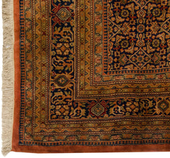 8x8.5 Vintage Tea Washed Indian Bijar Design Square Carpet // ONH Item mc001581 Image 1