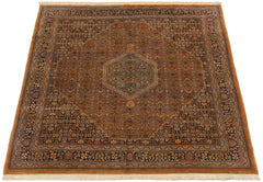 8x8.5 Vintage Tea Washed Indian Bijar Design Square Carpet // ONH Item mc001581 Image 2
