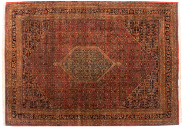 10x14 Vintage Tea Washed Indian Bijar Design Carpet // ONH Item mc001582