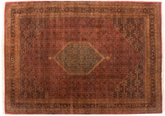 10x14 Vintage Tea Washed Indian Bijar Design Carpet // ONH Item mc001582