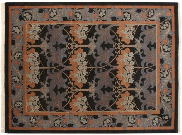 9x12 Vintage Indian William Morris Design Carpet // ONH Item mc001584