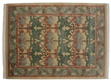 9x12.5 Vintage Indian William Morris Design Carpet // ONH Item mc001587