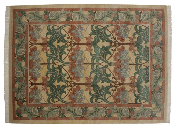9x12.5 Vintage Indian William Morris Design Carpet // ONH Item mc001587