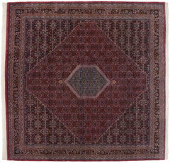 12x12 Vintage Indian Bijar Design Square Carpet // ONH Item mc001588