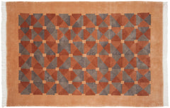 6x8.5 Vintage Indian Art Deco Design Carpet // ONH Item mc001589