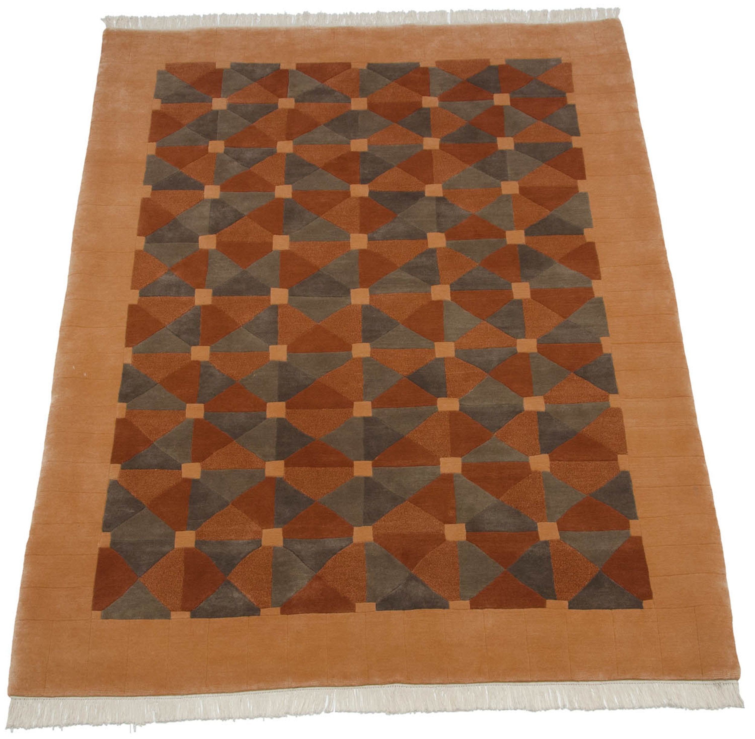 6x8.5 Vintage Indian Art Deco Design Carpet // ONH Item mc001589 Image 1