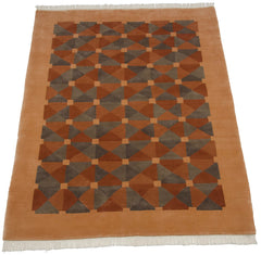 6x8.5 Vintage Indian Art Deco Design Carpet // ONH Item mc001589 Image 1