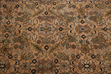 Full, even pile showing geometric relief and floral details on a hand-knotted Heriz carpet.