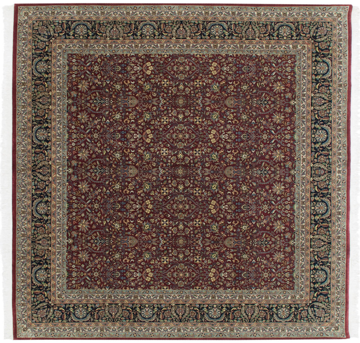 10x10 New Indian Tabriz Design Square Carpet // ONH Item mc001603