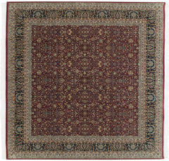10x10 New Indian Tabriz Design Square Carpet // ONH Item mc001603