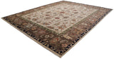 Intricate Serapi design rug showcasing its ivory medallion and sprawling floral vinery.