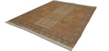 Corner of Vintage Distressed Indian Qashqai Soumac carpet, multi-paneled pictorial design, fringe.