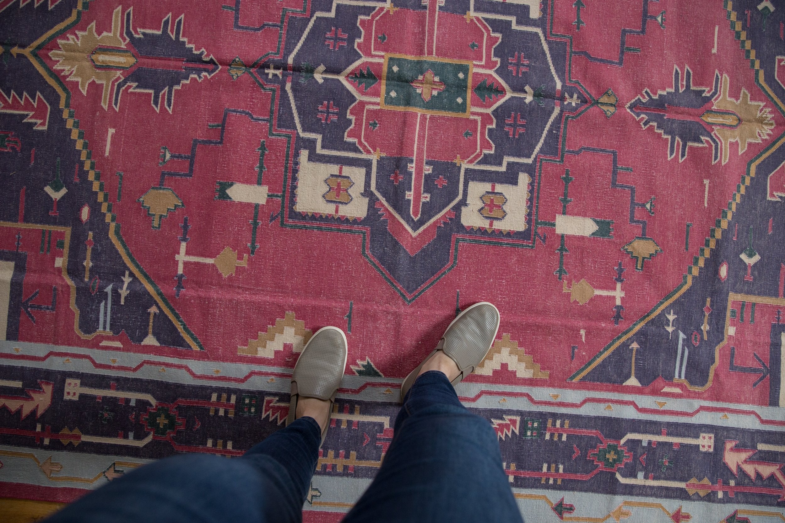 6x9 Vintage Stone Wash Dhurrie Carpet // ONH Item mc001624 Image 1