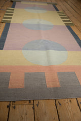 Abstract rectangular blocks and a pale blue roundel on a vintage contemporary kilim.