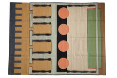 5.5x7 Vintage Contemporary Kilim Carpet // ONH Item mc001629